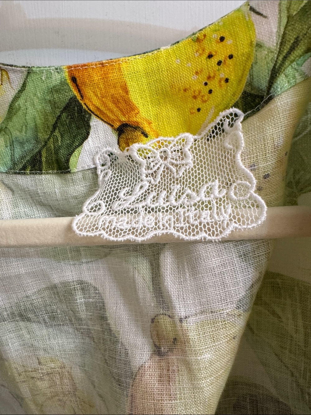 Luisa Positano Lemon Print Tie-Front Shrug - Picture 3 of 4